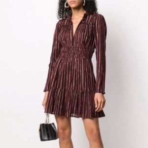 ULLA JOHNSON Rosalind Dress - NEW WITH TAGS!! - Brown, Red, & Gold Size 2